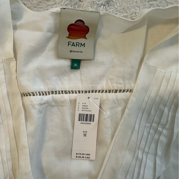 FARM Rio White V Neck Lace Blouse - Picture 4 of 4